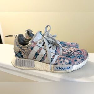 Adidas Pink and Blue Patterned running Sneakers